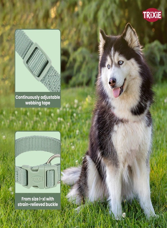 TRIXIE Premium Dog Collar, Adjustable Fit, L-XL Size, 40-65 cm Length, 25 mm Width (sage) - Image 2